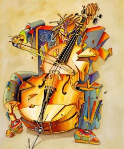 Abstract Violin Player paint by number