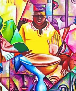 African Abstract Musicians paint by number