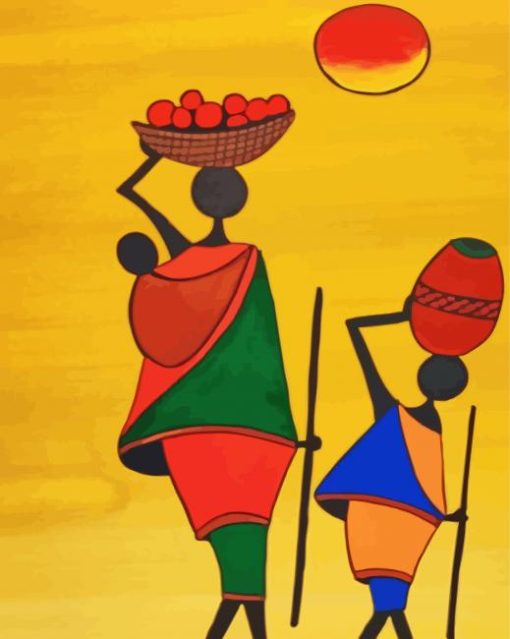 African Abstract People paint by number