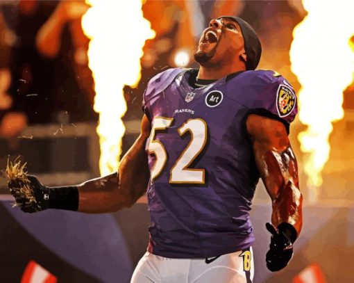 American Footballer Ray Lewis paint by number