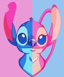 Angel And Stitch Heart paint by number