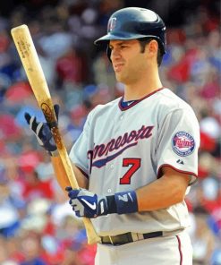 Baseball Player Joe Mauer paint by number