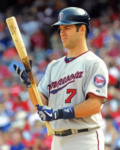 Baseball Player Joe Mauer paint by number