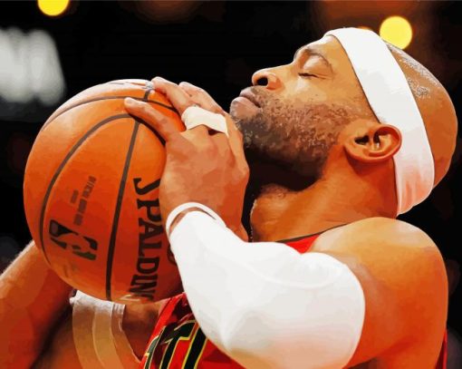 Basketballer Vince Carter paint by number