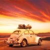 Beach Car Sunset paint by number