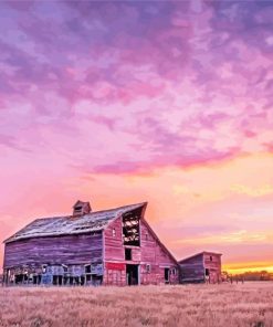 Beautiful Sunset In North Dakota paint by number