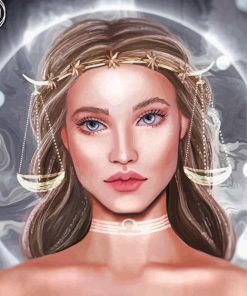 Beautiful Zodiac Libra Lady paint by number