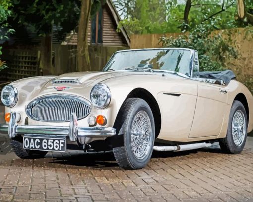 Beige Austin Healey paint by number