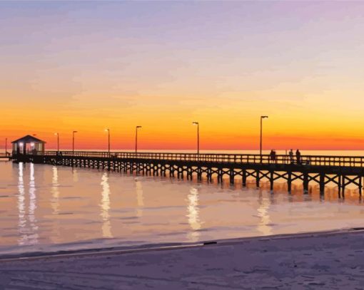 Biloxi Beach At Sunset paint by number