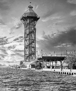 Black And White Tower In Erie paint by number