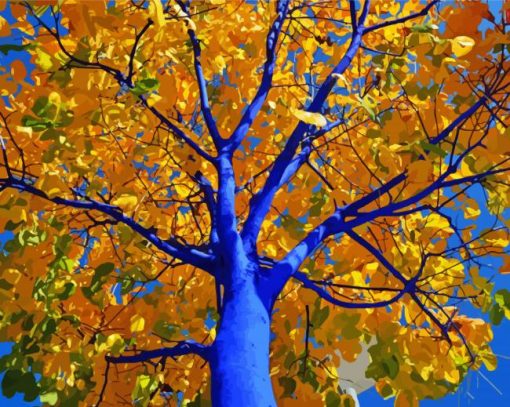 Blue Tree paint by number