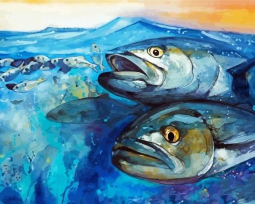 Bluefish Underwater Art paint by number