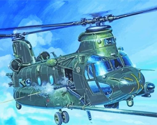 Boeing CH 47 Chinook Helicopter paint by number