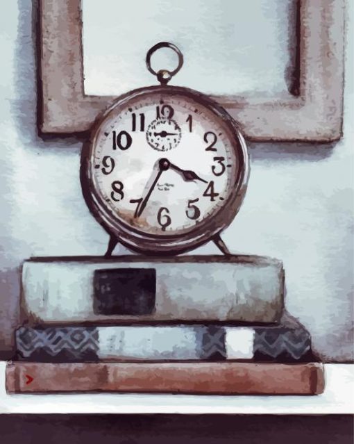 Books And Clocks Art paint by number