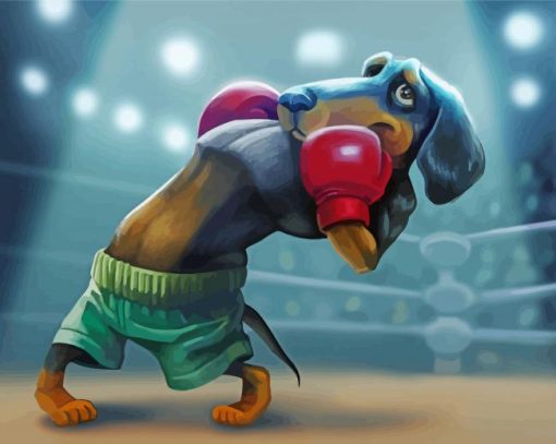 Boxing Dog paint by number