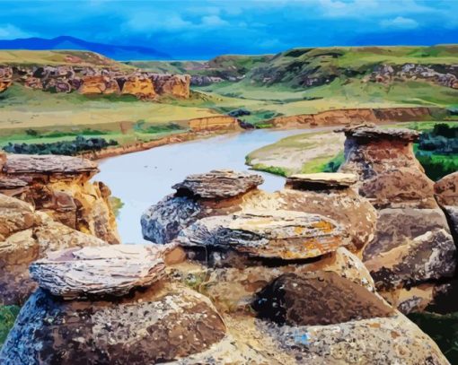 Canada Writing On Stone Provincial Park paint by number