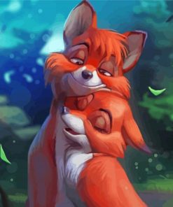 Cartoon Fox Couple paint by number