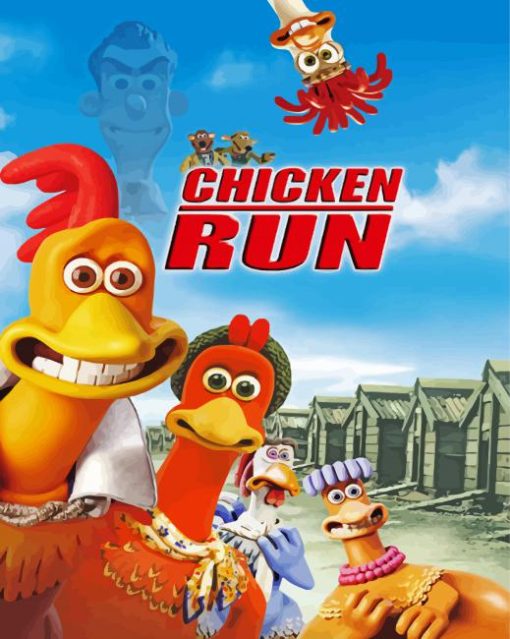 Chicken Run Animation Poster paint by number