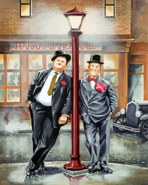 Comedy Duo Laurel And Hardy paint by number