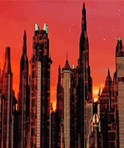 Coruscant Buildings paint by number