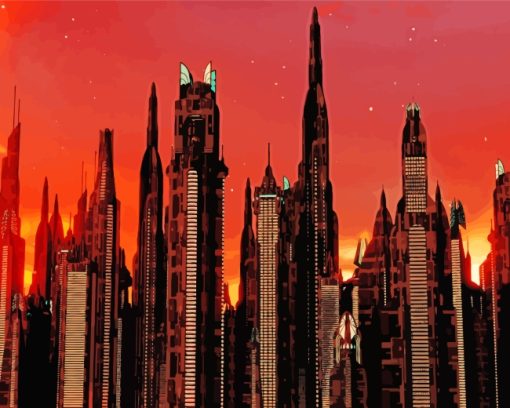 Coruscant Buildings paint by number