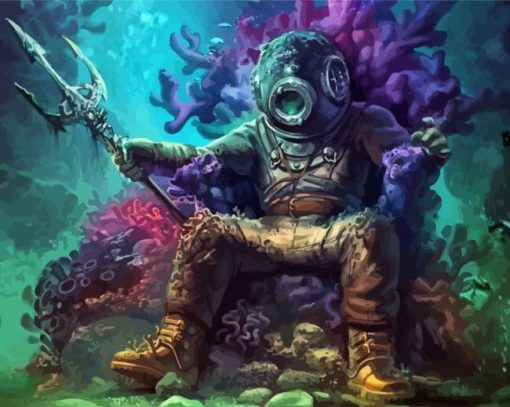 Deep Sea Diver paint by number