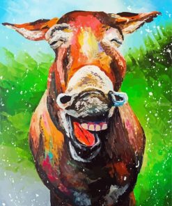 Donkey Animal Smiling paint by number