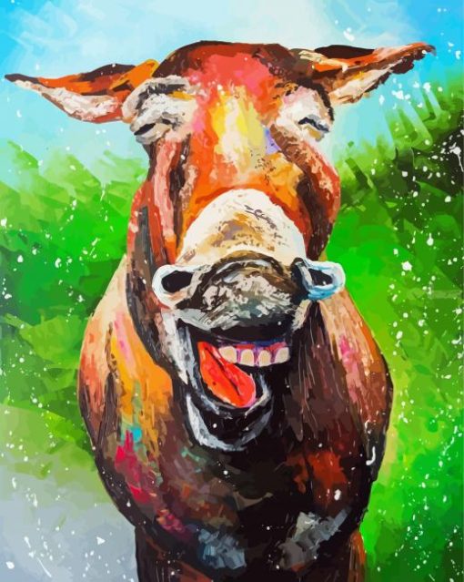 Donkey Animal Smiling paint by number