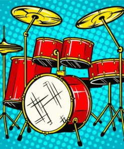 Drumkit Pop Art paint by number