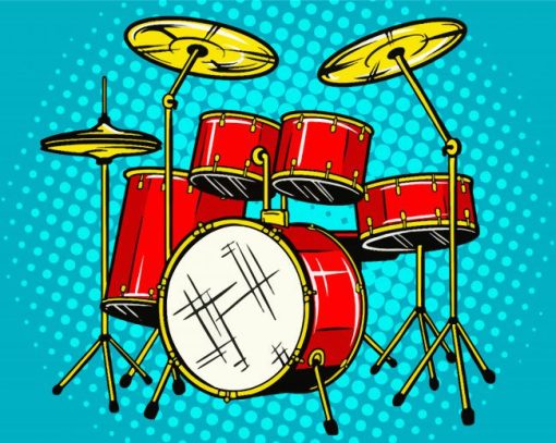 Drumkit Pop Art paint by number