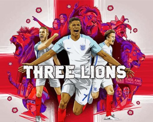 England Football Lions paint by number