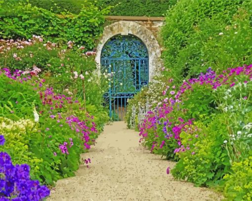 English Garden Landscape paint by number