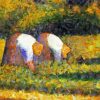 Farm Women At Work Seurat Art paint by number