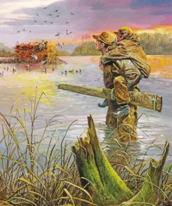 Father And Son Duck Hunters paint by number