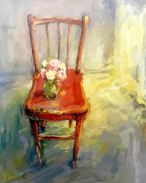 Flowers Vase On Chair paint by number