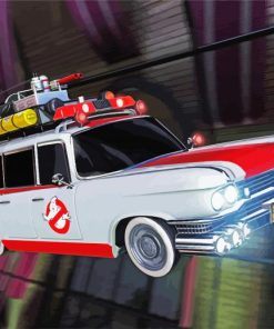 Flying Ecto 1 Car paint by number