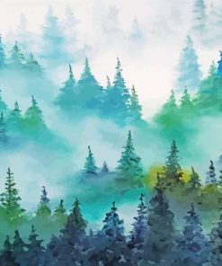 Foggy Forest Art Paint by number