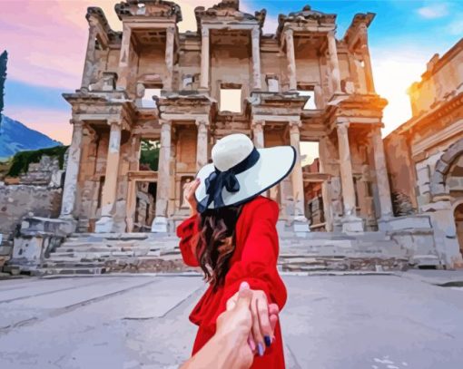 Follow Me To Library Of Celsus Ephesus paint by number