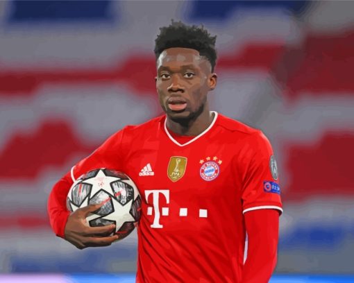 Football Player Alphonso Davies paint by number