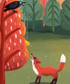 Fox And Crow Art paint by number