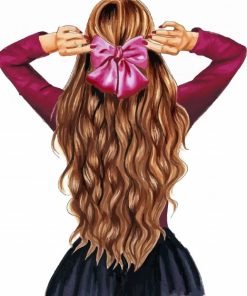 Girl With Hair Bow paint by number