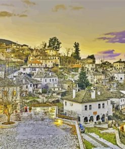 Greec Zagori Town paint by number