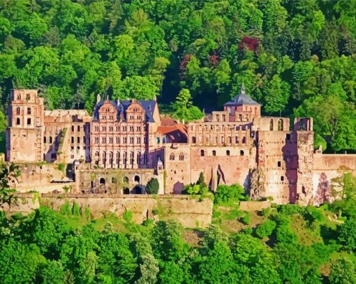 Heidelberg Palace Germany paint by number