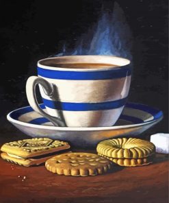 Hot Coffee And Biscuits paint by number