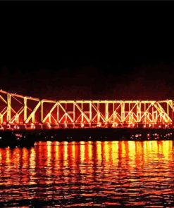 Howrah Bridge At Night paint by number