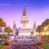 Ids Oakland California Temple At Sunrise paint by number