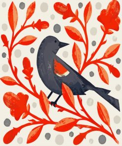 Illustration Black Bird paint by number