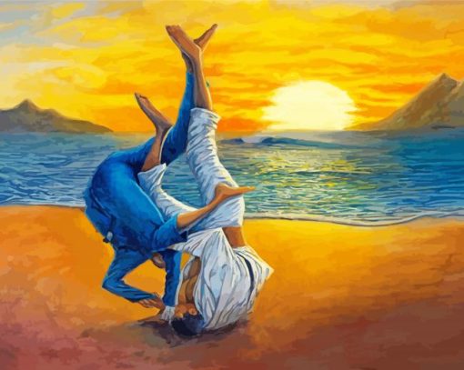 Jiu Jitsu By Beach paint by number