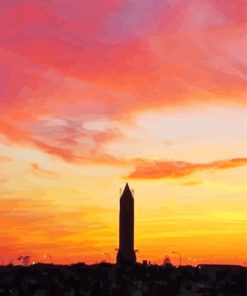 Jones Beach Tower At Sunset paint by number