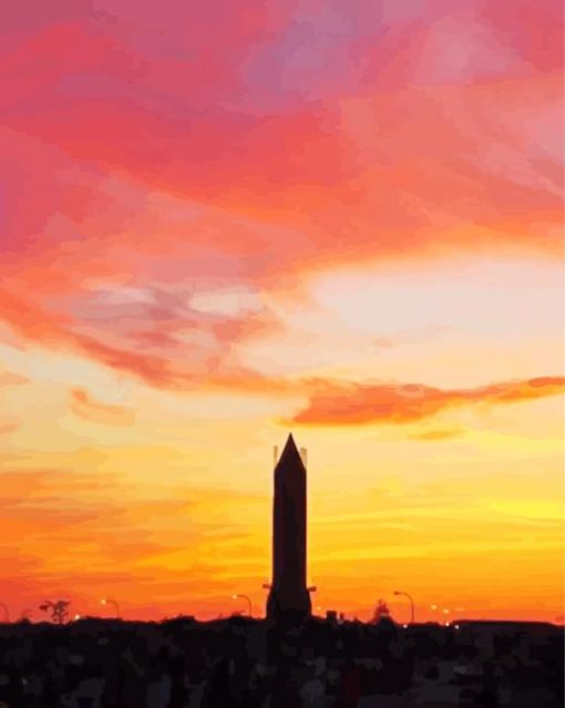 Jones Beach Tower At Sunset paint by number